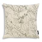 Habitat Floral Print Cushion - White & Green - 43x43cm