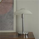 BHS Aria Alabaster Satin Nickel Touch Table Lamp - Silver