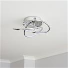 BHS Ribbon Knotted LED Flush Ceiling Light - Chrome