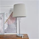 BHS Brianna Steel Oval Shape Table Lamp - Silver & Grey