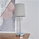 BHS Louisa Steel Touch Table Lamp - Chrome & Grey