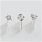 Revere Sterling Silver Cubic Zirconia Nose Studs - Set of 3