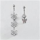 Revere Silver Colour Crystal Butterfly Belly Bars - Set of 2