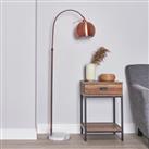 BHS Brent Curved Floor lamp - Copper