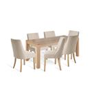 Habitat Alston Wood Extending Table & 6 Cream Chairs