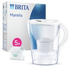 BRITA Marella Water Filter Jug Half year pack White 2.4L
