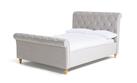Argos Home Harrogate Kingsize Velvet Bed Frame - Silver