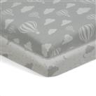 Habitat 2 Pack Balloon Nursery Twin Fitted Sheets - Cot Bed