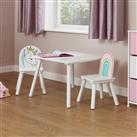 Liberty House Unicorn Kids Table and 2 Chair - White