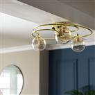 Argos Home Ombre Glass Metal Flush to Ceiling Light - Brass