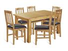 Argos Home Ashwell Extending Table & 6 Oak & Black Chairs