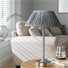 Argos Home Pleated 50cm Metal Table Lamp - Silver & Grey