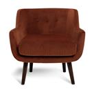 Habitat Nellie Velvet Chair - Rust Orange