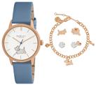 Radley Blue Leather Strap Watch With Studs And Bracelet Set