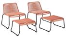 Pacific Pang Pair of Metal Garden Chair with Stools - Orange