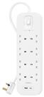 Belkin 8 Socket 2m USB A & C Surge Protected Extension Lead