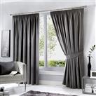Fusion Dijon Blackout Thermal Lined Curtains - Charcoal