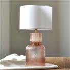 Shore Light Rika 40cm Ribbed Glass Table Lamp - Pink & Ivory