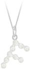 Revere Sterling Silver F Initial Freshwater Pearl Pendant