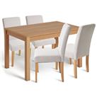 Habitat Clifton Wood Dining Table & 4 Cream Chairs