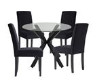 Argos Home Alice Glass and Black Table & 4 Black Chairs