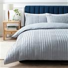 Argos Home Crinkle Blue Bedding Set - Double