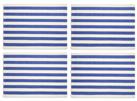 Habitat 60 Maubec Stripe Ribbed Set of 4 Placemats - Blue