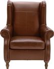 Argos Home Argyll Leather High Wingback Chair - Tan