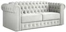 Jay-Be Chesterfield Fabric 3 Seater Sofa Bed - Light Grey