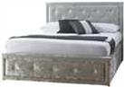GFW Hollywood Crushed Velvet Double Bed Frame - Silver