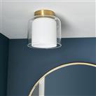 Shore Light Ava Glass Flush Ceiling Light - Gold