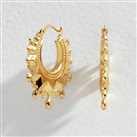 Revere 9ct Gold Plated Ornate Style Creole Hoop Earrings