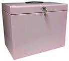 Cathedral Foolscap Metal File Box - Pink