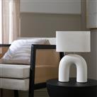 Habitat Wishbone 37cm Ceramic Table Lamp - White & Cream