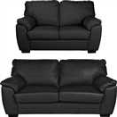 Argos Home Milano Leather 2 Seater and 3 Seater Sofa - Black