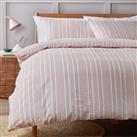 Argos Home Striped Seersucker Pink Bedding Set - King size