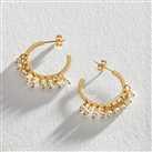 Revere 9ct Gold Plated Pearl Charm Hoop Earrings