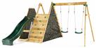 Plum Wooden Climbing Pyramid with Swings