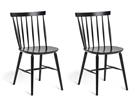 Habitat Talia Pair of Solid Wood Dining Chairs - Black
