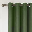 Home Essentials Plain Blackout Eyelet Curtain - Green