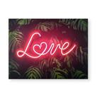 Art for the Home Tropical Neon Love Canvas Wall Art -60x80cm