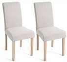 Argos Home Midback Pair of Fabric Dining Chairs - Cream