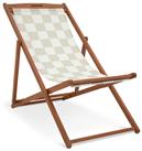 Habitat Folding Wooden Garden Deck Chair- Cream & White