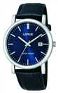 Lorus Men's Blue Dial Black Leather Strap Watch