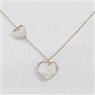 Revere 9ct Yellow Gold MOP Double Heart Necklace