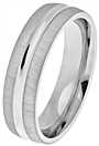 Revere Sterling Silver Matte Groove Wedding Ring - Q