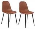 Habitat Beni Pair of Faux Leather Dining Chairs - Tan