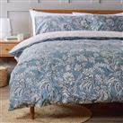 Argos Home Cotton Acorn Floral Blue Bedding Set - King size