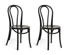 Habitat Larsa Pair of Solid Wood Dining Chairs - Black