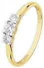 Revere 9ct Gold 0.33ct Diamond Trilogy Engagement Ring - Q